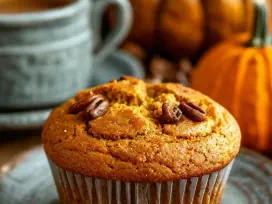 На фото изображено готовое блюдо «Постные кофейно-тыквенные кексы» в миниатюре.