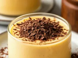 На фото изображено готовое блюдо «Медовый мусс» в миниатюре.